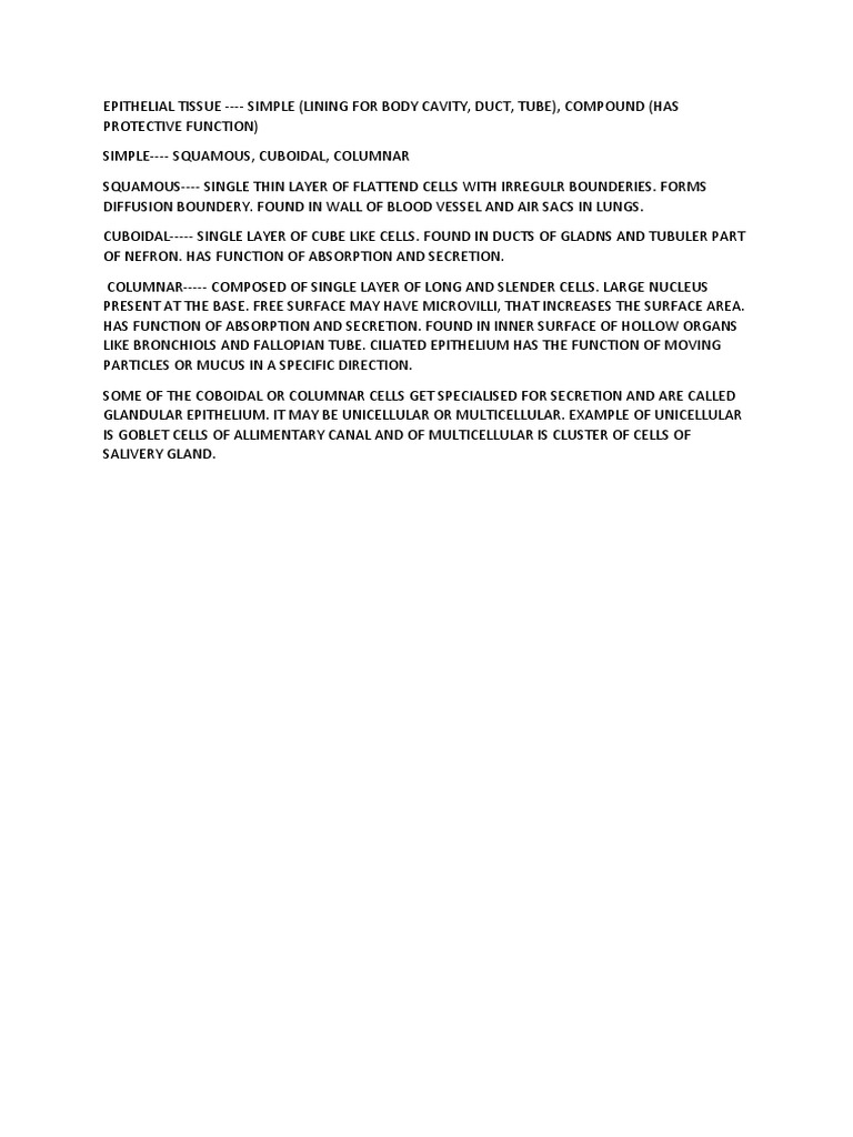 Epithelial Tissue | PDF