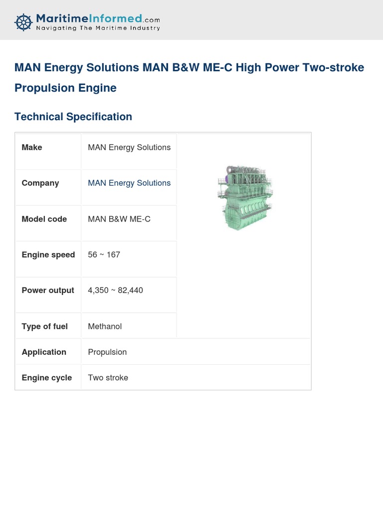 MAN B&W ME-C Engine Specifications | PDF | Technology & Engineering
