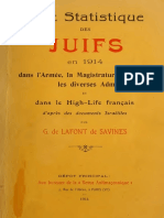 De Lafont de Savines G. - Etat Statistique Des Juifs en 1914