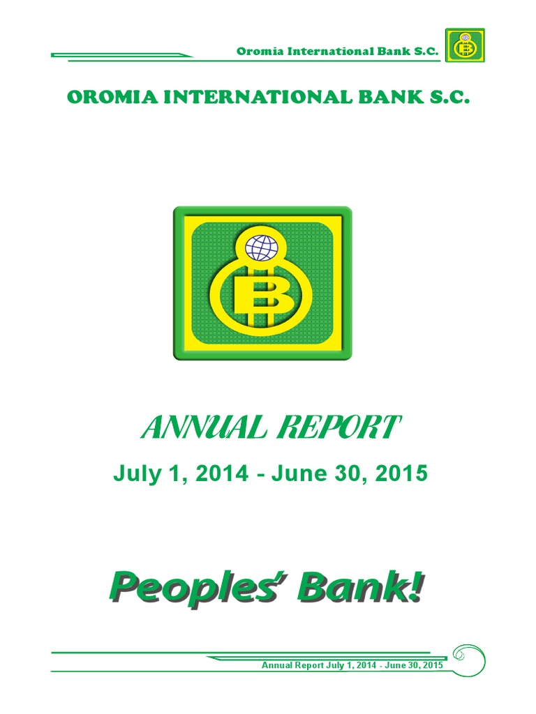 Oromia Int Bank Annual Report July 2014June2015 PDF Financial