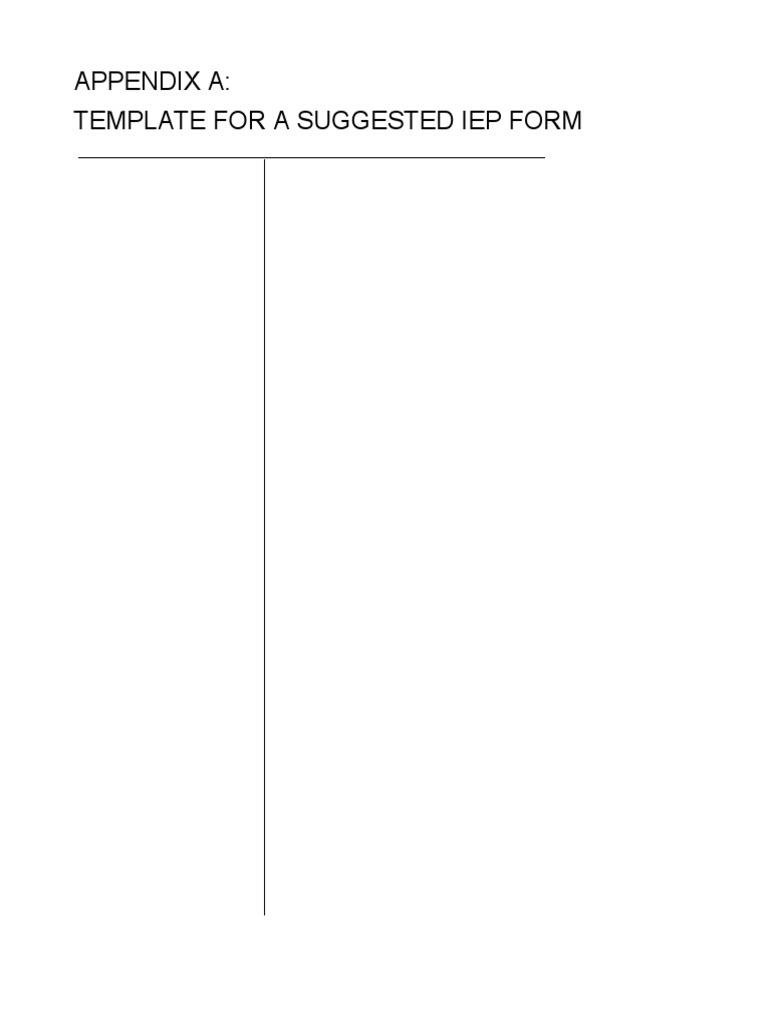 Template for an individual education plan iep guidance for