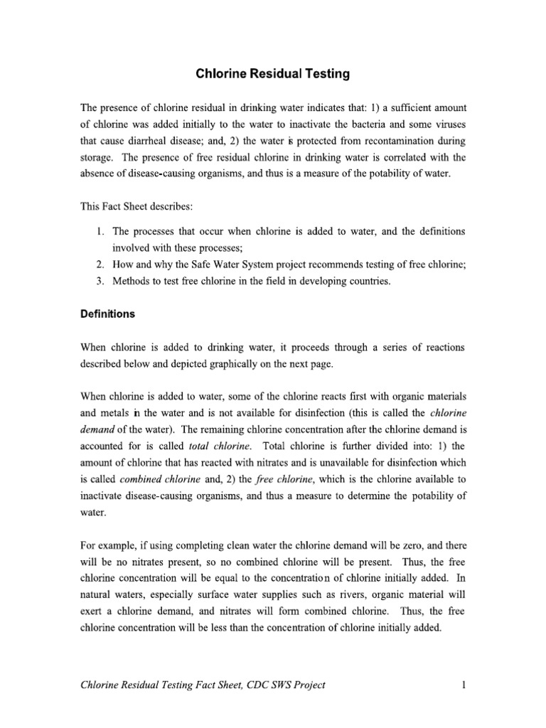 Chlorine Testing PDF