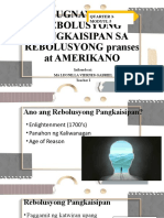 Kaugnayan NG Rebolusyong Pangkaisipan Sa Rebolusyong Amerikano