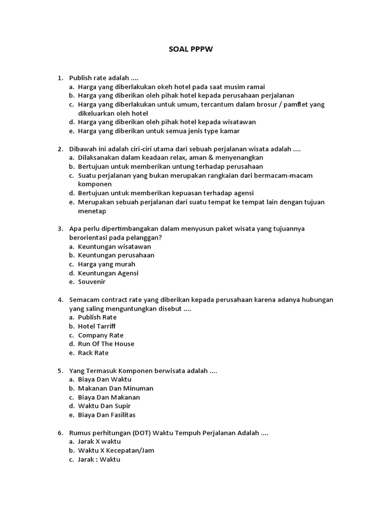 Bank Soal PPPW | PDF