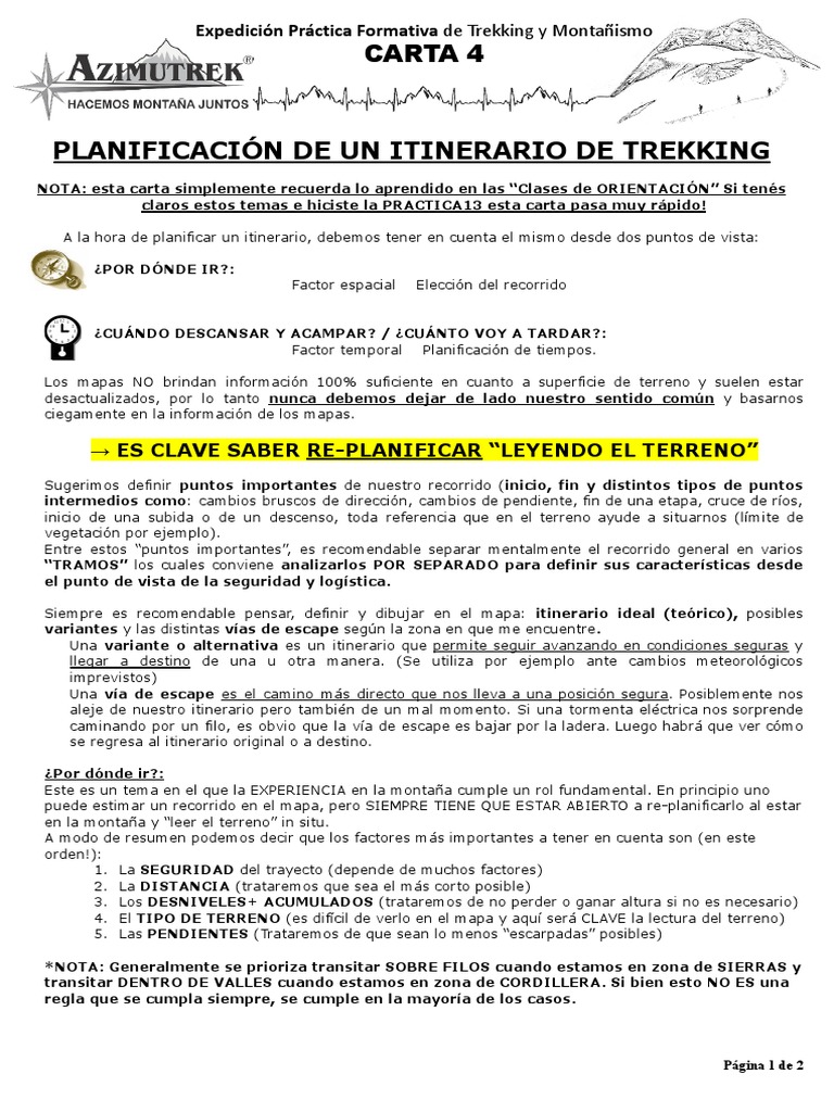 Planificación de Itinerarios de Trekking | PDF | Mapa