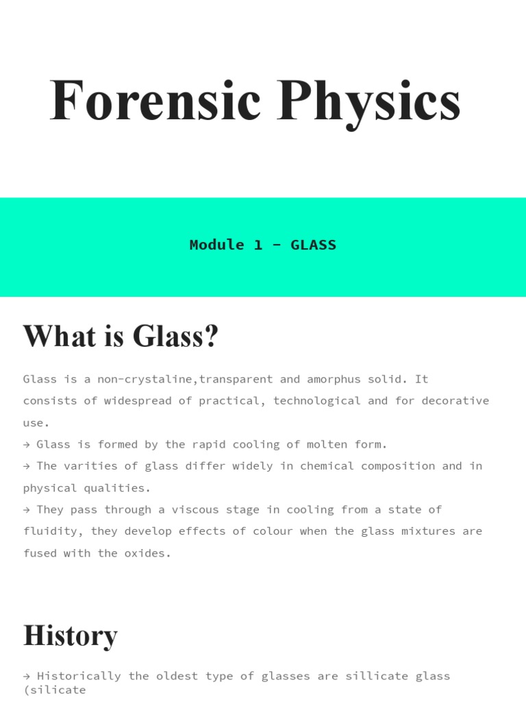 Forensic Analysis of Glass Fractures | PDF | Glasses | Fluorescence