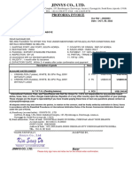 Jinnys Co. Proforma Invoice for Alkaline Water Ionizers