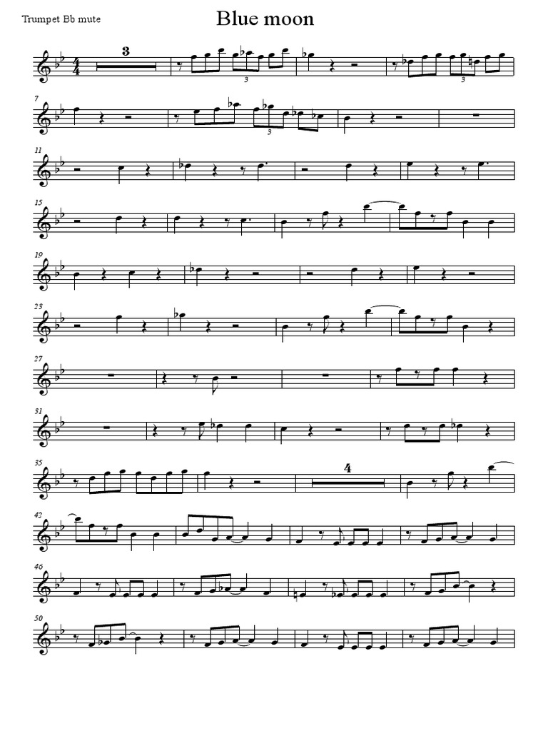 Trumpet Mute Blue Moon PDF
