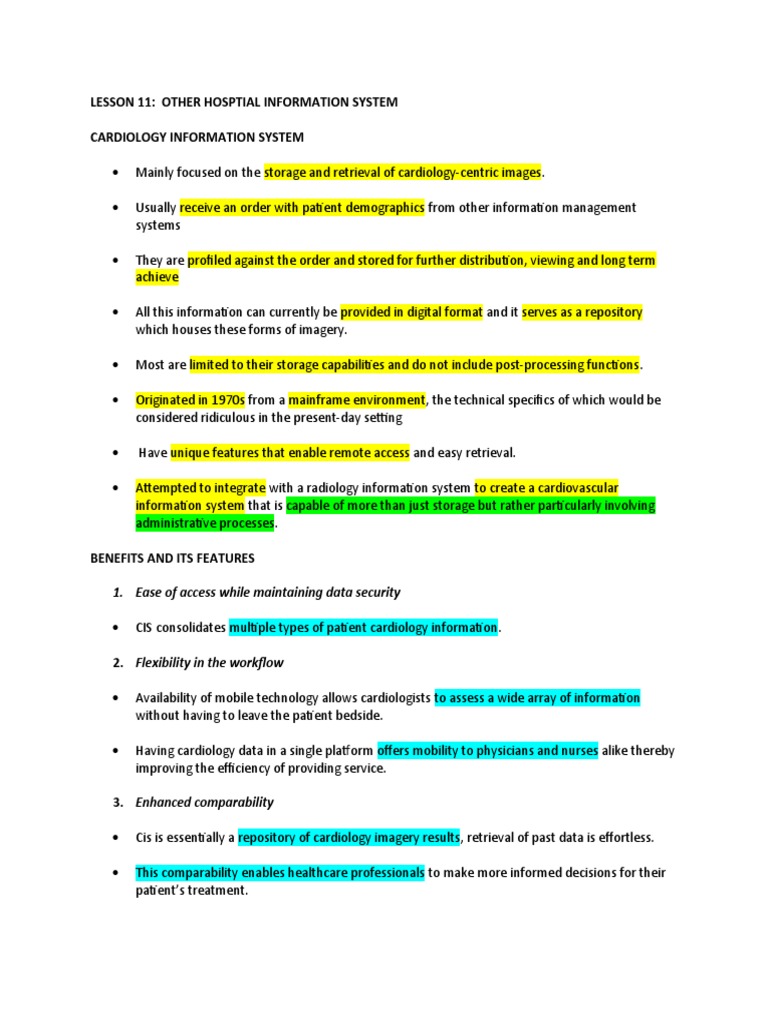 LESSON 11 PDF Electronic Health Record Medical Imaging