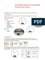 La Filtrazione Per Gravità Tramite Filtro Di Carta