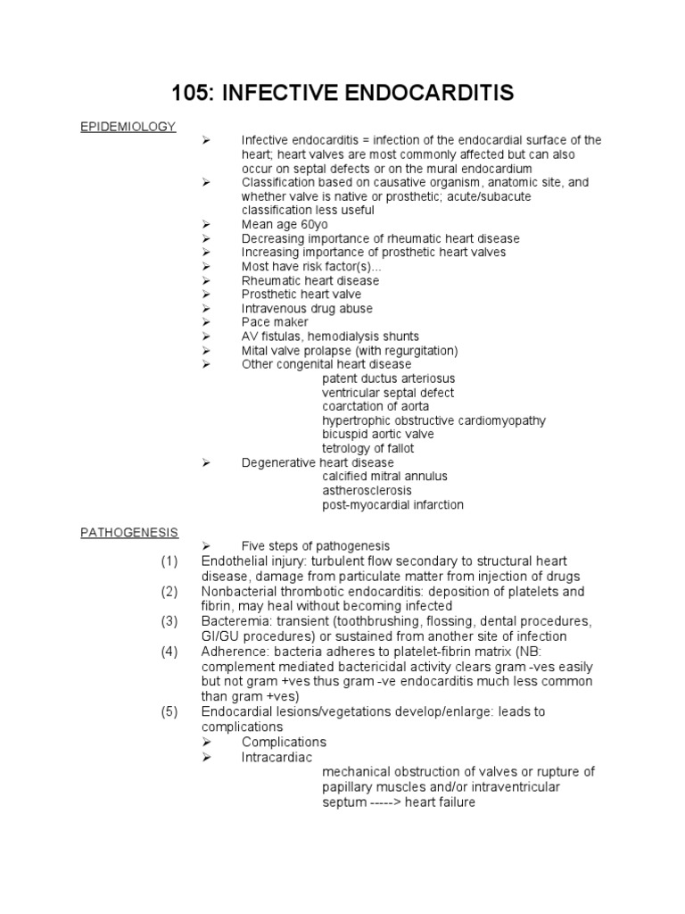 Infective Endocarditis Overview and Management | PDF | Heart | Heart ...