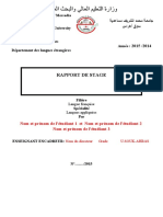 PAGE - de - Garde Du Rapport de Stage L3. Langues Appliquées1