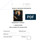 Kosáry Domokos Történelemverseny 9. Évfolyam Első Forduló 2022-23 Végleges