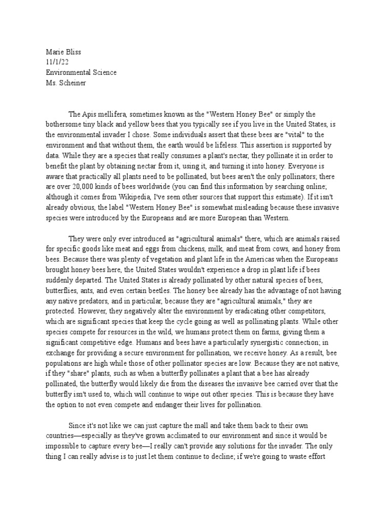 Environmental Invaders Portfolio | PDF