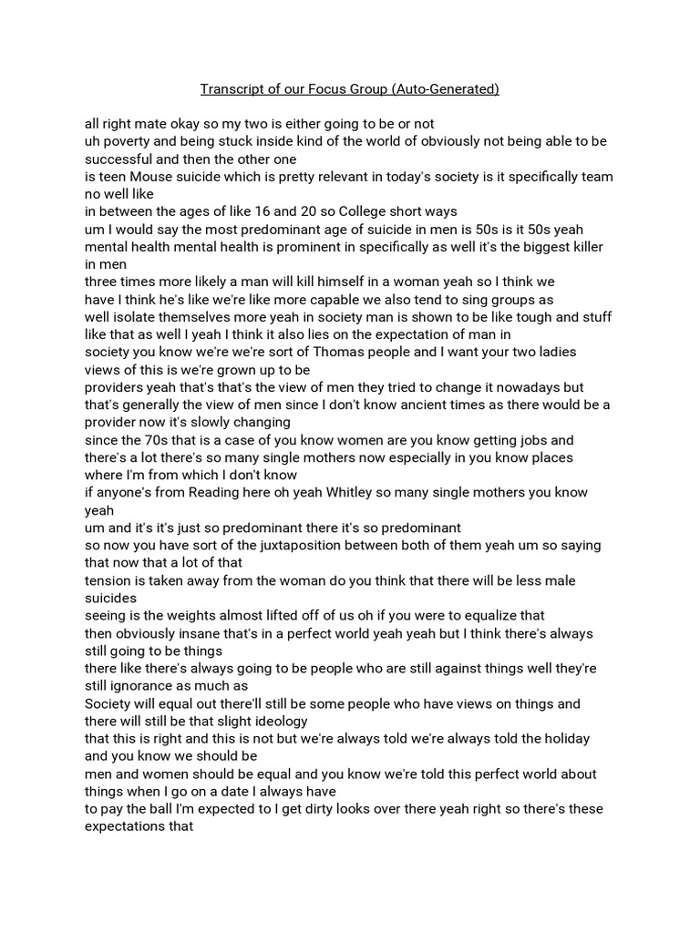 Focus group script pdf homelessness parent