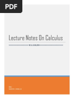 Lecture Note On Calculus