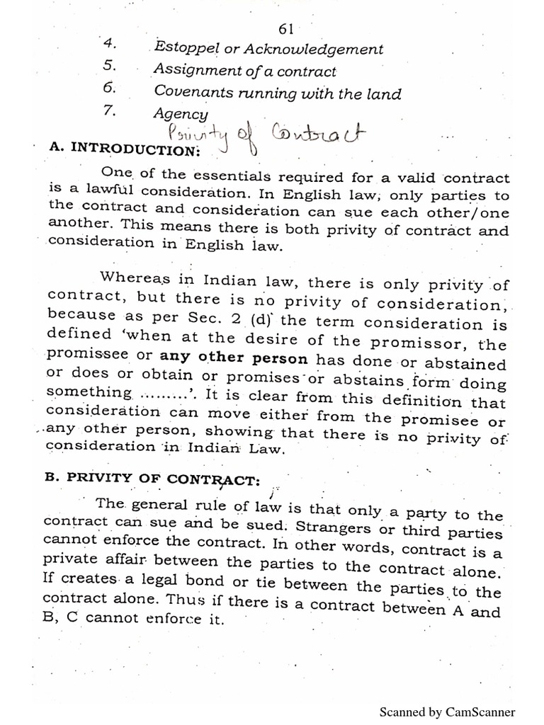 Privity of Contract PDF