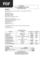 Cost and Management Accounting Assignment