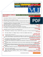 EDU302 Human Development and Learning (Past Paper) (Quiz No - 1-2-3) Grand Quiz (Solved Questions) (Mid Term-Final Term) ALL IN ONE FILE