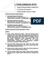 Jadwal Giat MTQ