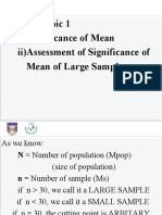 2.1 Video Significance of Means of Large Sample