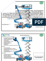 Certificado de curso de operador de PTA