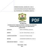 Optimizacion de Trampa de Grasas y Aceites Con Operacion Continua Por Efecto Del Calor en Condiciones de Laboratorio