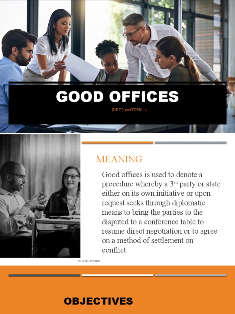 Good Offices PDF Mediation Alternative Dispute Resolution