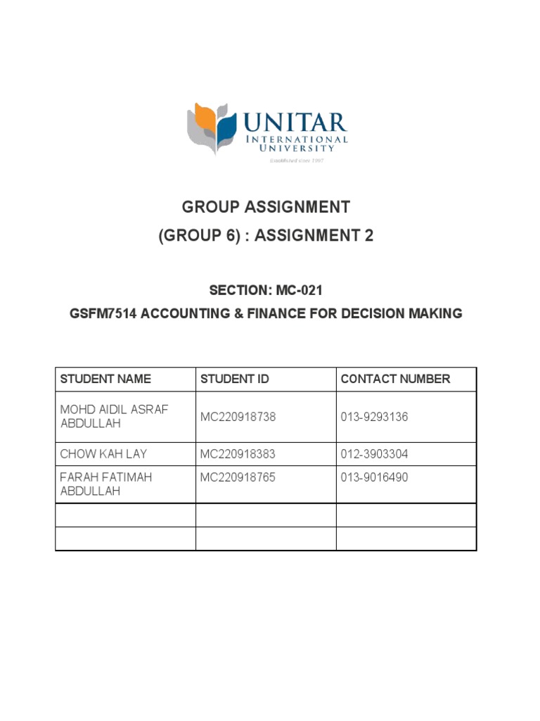 A F Group Assignment Assignment 2 Pdf Net Present Value