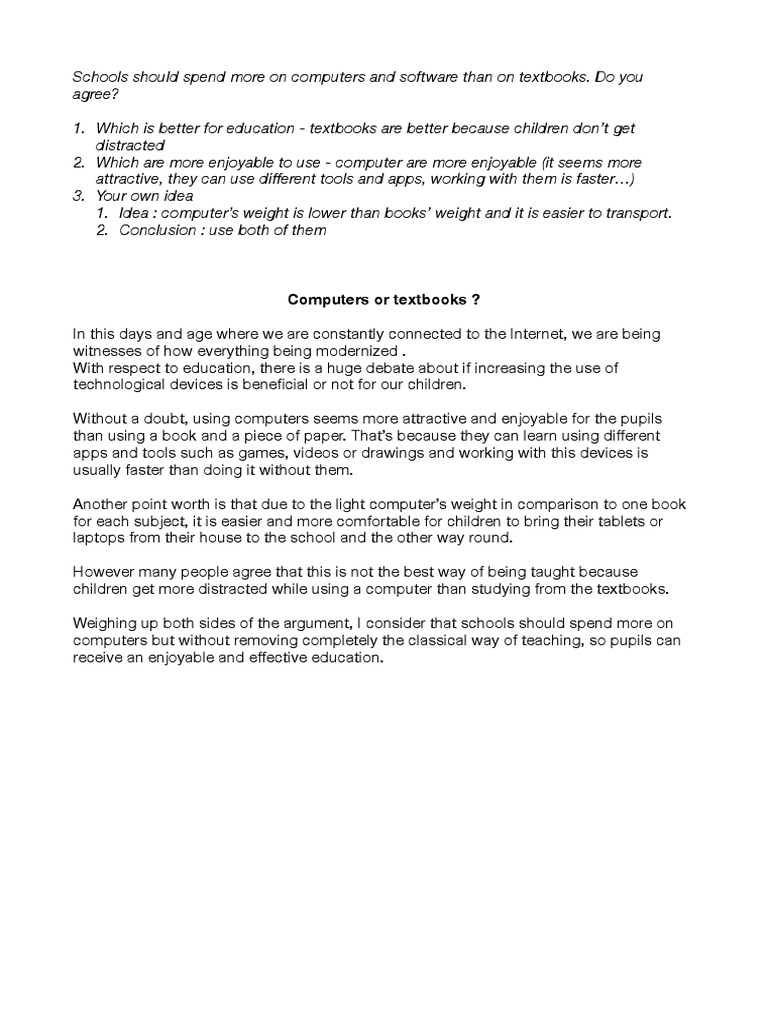 Computers vs Textbooks in Education | PDF