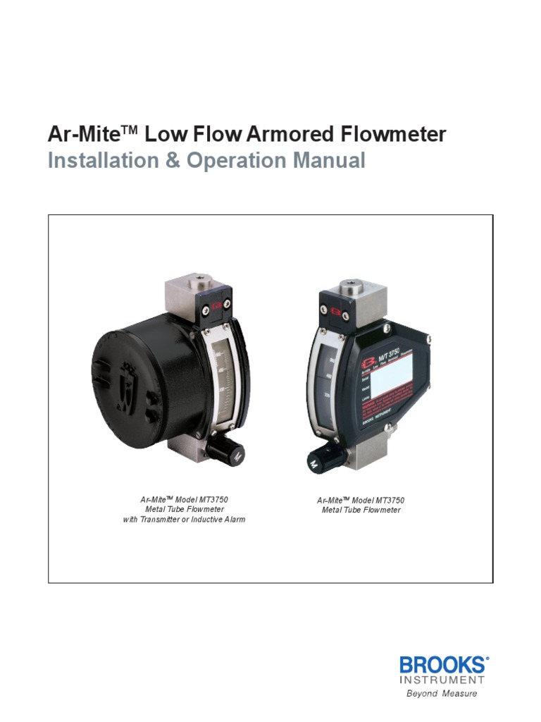 Variable Area Flow Meter Installation Manual mt3750 en | PDF ...
