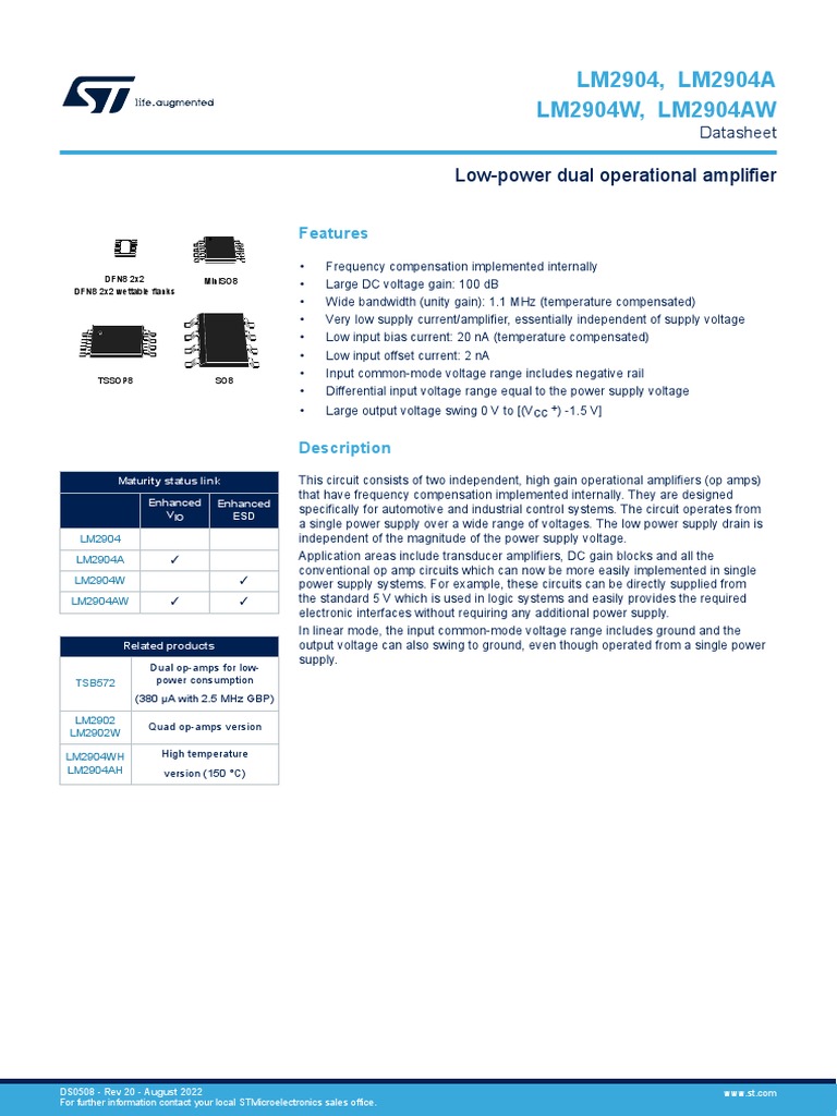 LM 2904 | PDF | Operational Amplifier | Amplifier