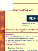 Contract Labour (Regulation& Abolition) Act