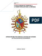 Resumen Operación Militar Especial de Rusia Sobre Ucrania y Escenarios