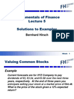 Fundamentals of Finance - Lecture 5 - Solutions