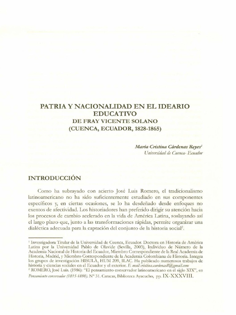 Ideario Educativo de Fray Vicente Solano | PDF | Ecuador | Universidad