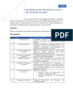 Elaboracion de Resolución de Licencia Con o Sin Goce de Salario