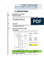 Acividad 3 de Costos y Presupuesto - Metrado de Excavacion, Concreto y Acero