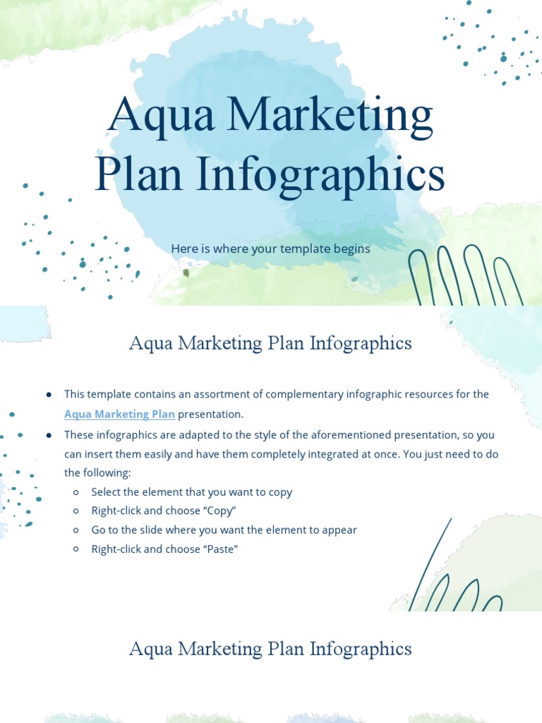 Aqua Marketing Plan Infographics by Slidego | PDF | Planets | Saturn