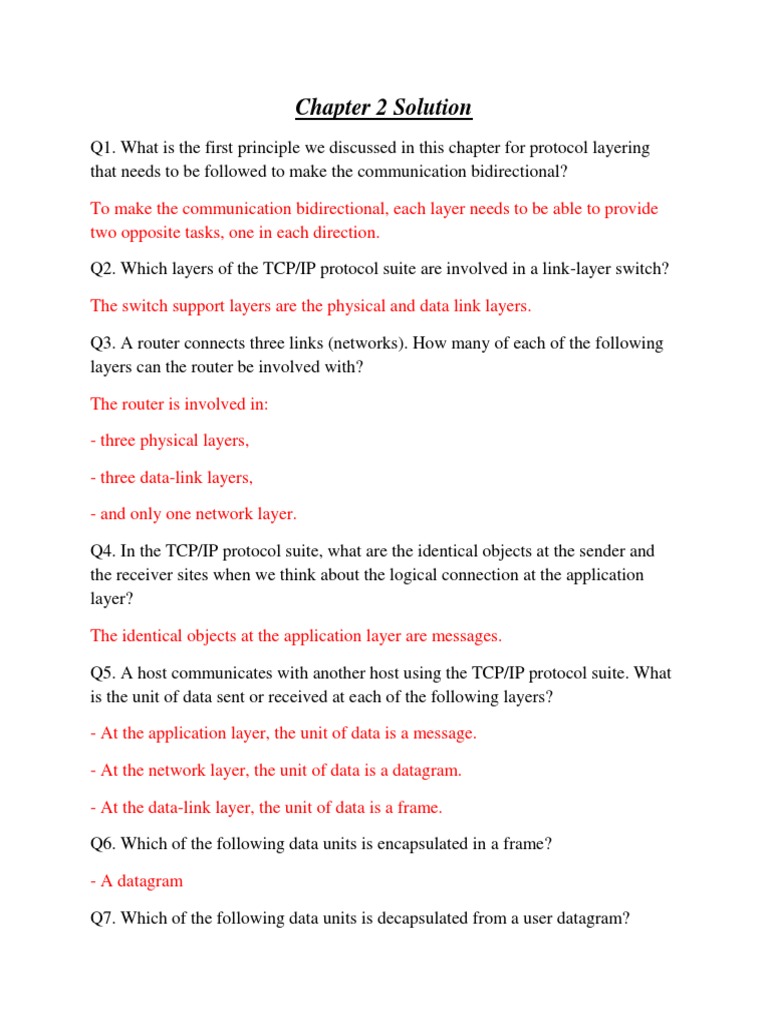 Chapter 02 Solution | PDF | Internet Protocols | Transmission Control ...