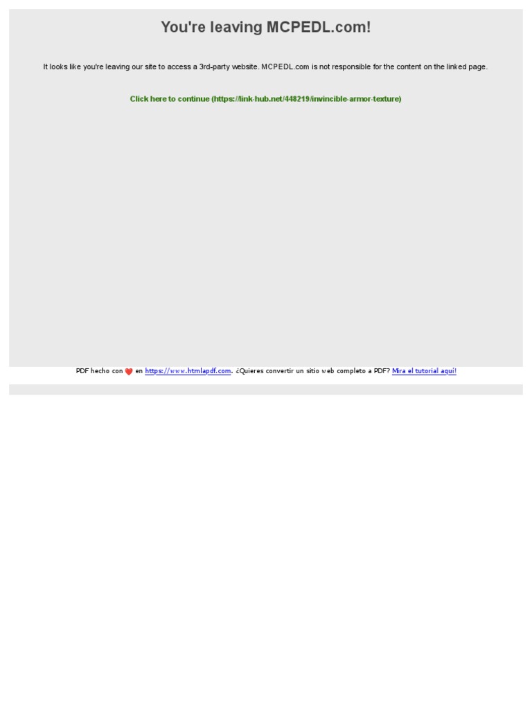 Mcpedl com leaving url https link hub net 448219 invincible armor