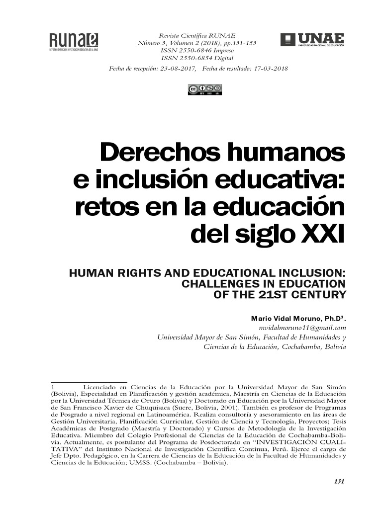 Derechos Humanos y Educación Inclusiva | PDF | Maestros | Inclusión ...