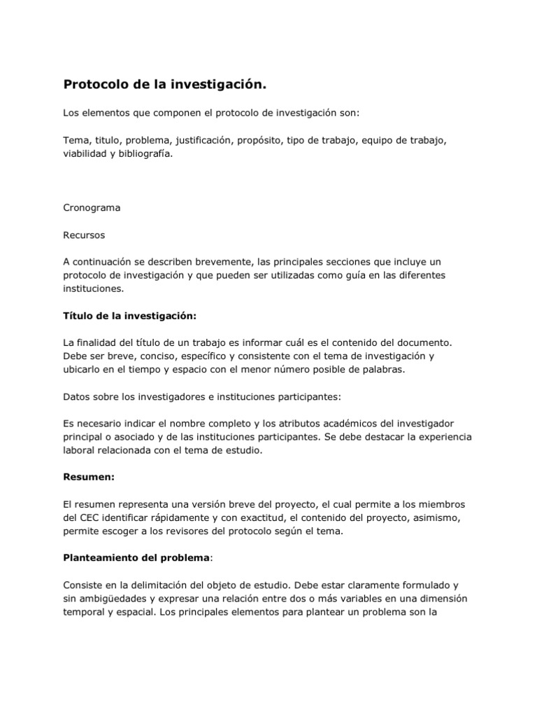 Esquema para La Elaboracion de Un Proyecto de Investigacion | PDF ...