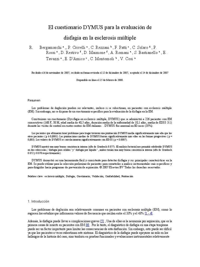 2008 - El Cuestionario DYMUS para La Evaluación de | Descargar gratis ...