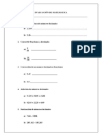 Evaluación de Matematica