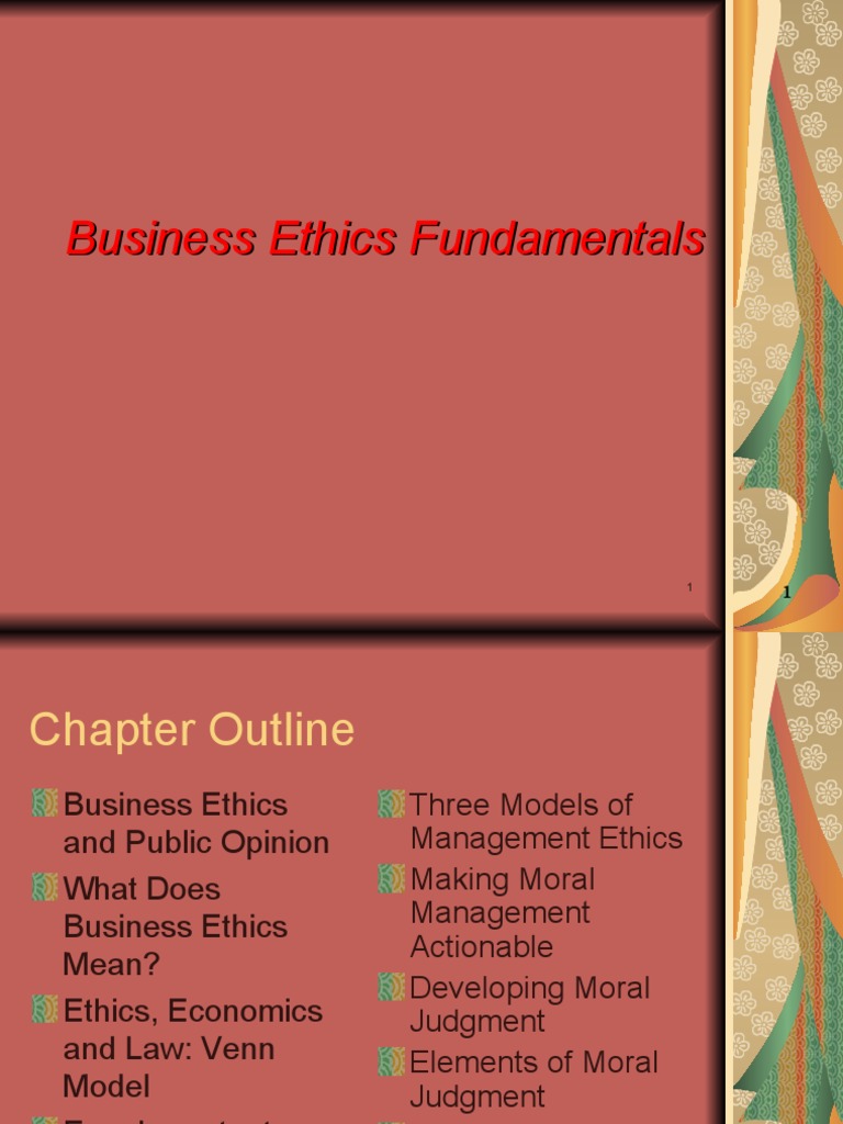 Business Ethics Fundamental, Economic, Legal, Ethical Dimensions PDF