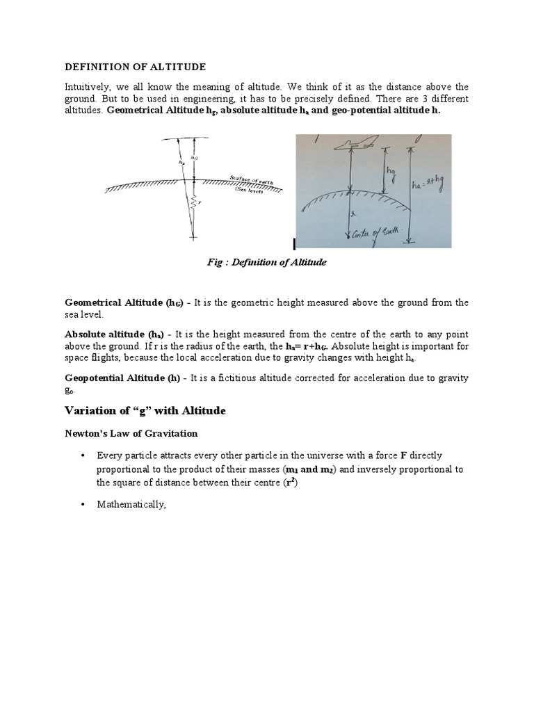 Three Types of Altitude Defined and Explained PDF Altitude Pressure