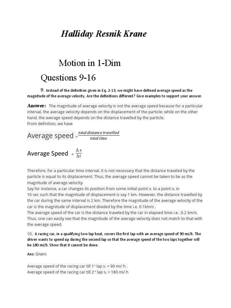 Chapter 15 Halliday Resnick Question Answers PDF Velocity