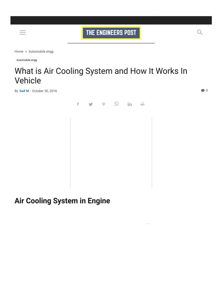 Air Cooling System in Vehicle Working, Advantages and More PDF