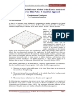 Application of Finite Difference Method To The Elastic Analysis of Thin Plates